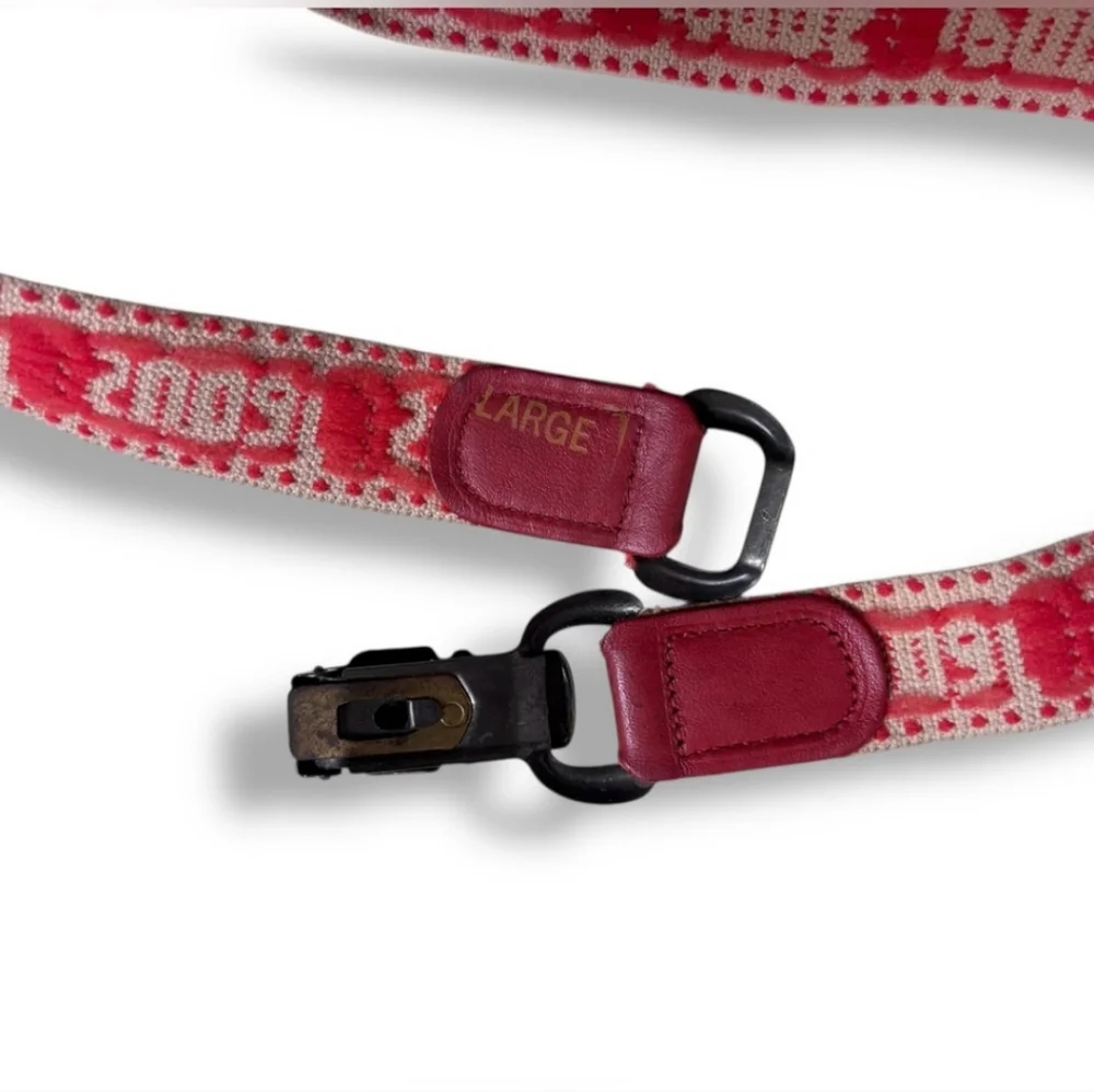 VINTAGE Red & Tan Elastic Belt “Jeans” with Metal Buckle VINTAGE